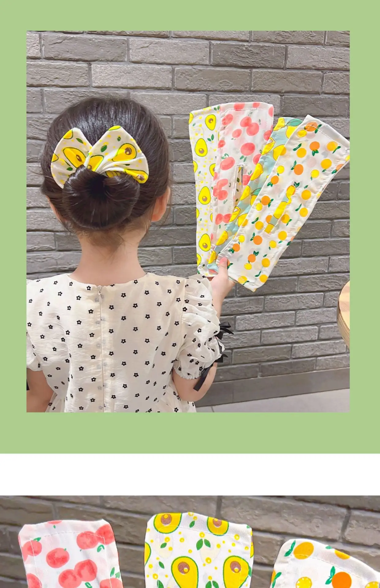 Fruit Print Hairpin for Girls Bow Ball Hair Accessory — feature 2