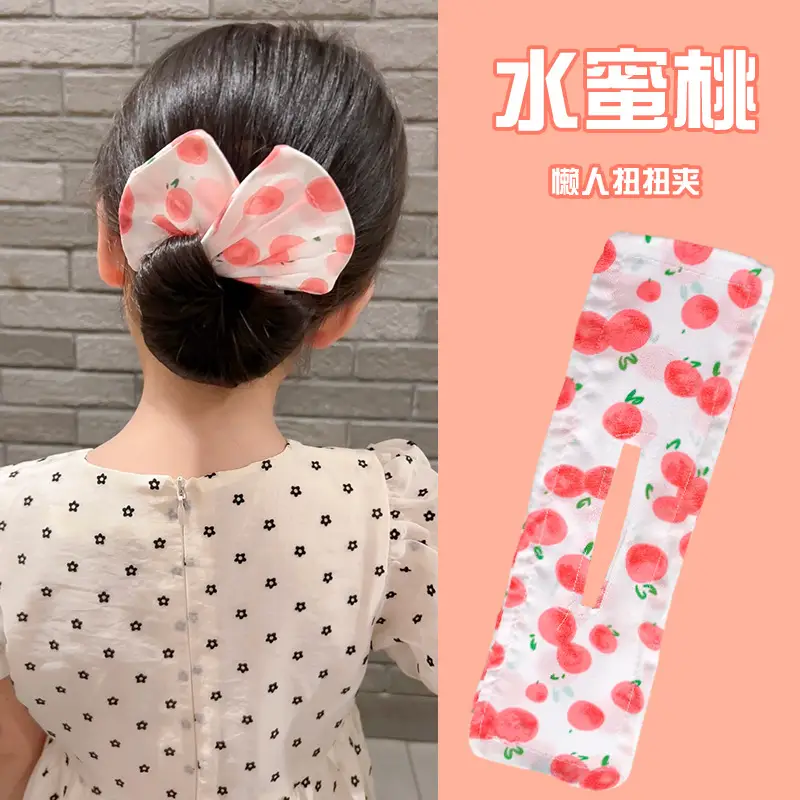Fruit Print Hairpin for Girls Bow Ball Hair Accessory - Image 2
