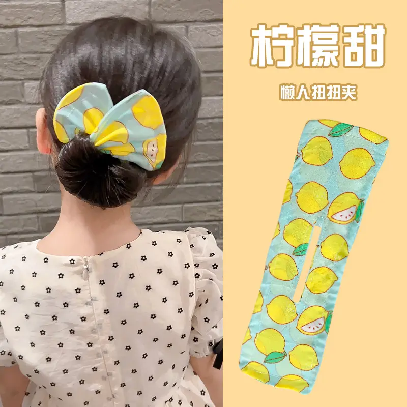 Fruit Print Hairpin for Girls Bow Ball Hair Accessory - Image 3