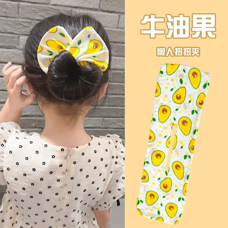 Fruit Print Hairpin for Girls Bow Ball Hair Accessory - Image 5