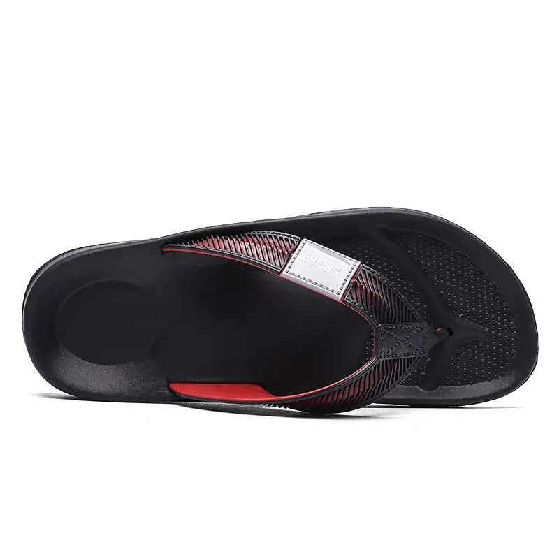 Men's Black Green Strap Flat Sandals Summer - Image 6
