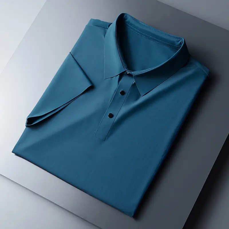 Men Olive Green Polo T-Shirt Short Sleeve Cool Breathable - Image 17