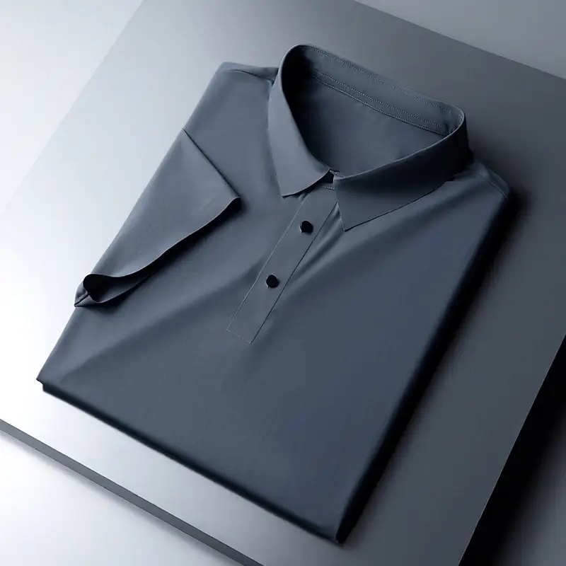 Men Olive Green Polo T-Shirt Short Sleeve Cool Breathable - Image 18