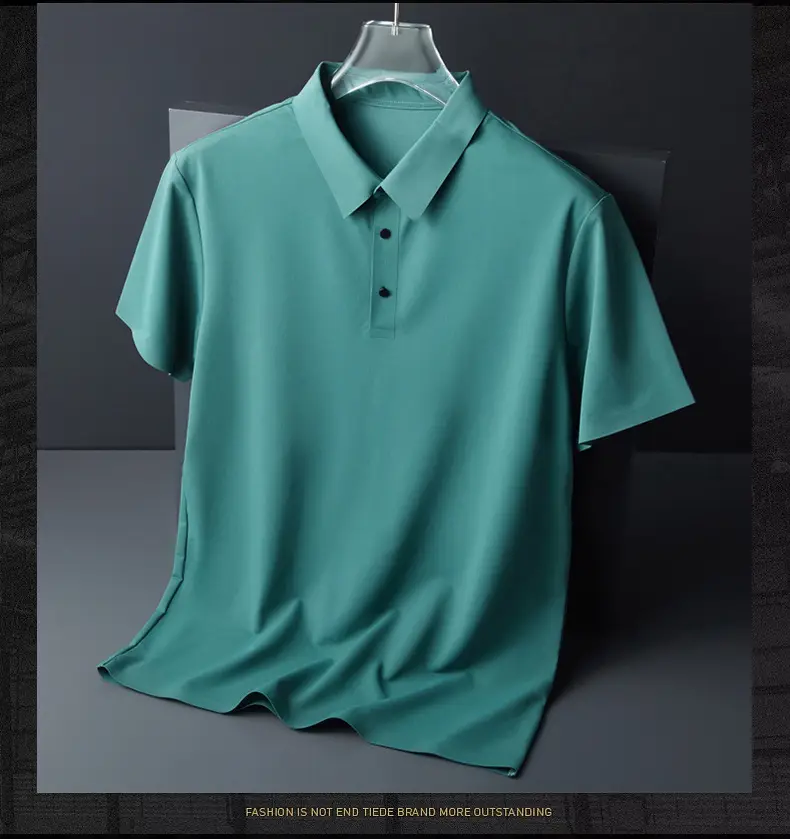 Men Olive Green Polo T-Shirt Short Sleeve Cool Breathable — feature 18