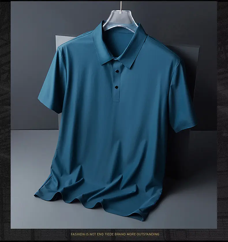Men Olive Green Polo T-Shirt Short Sleeve Cool Breathable — feature 19