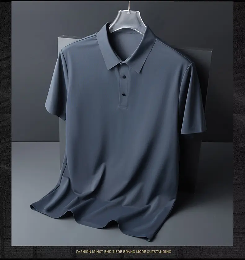 Men Olive Green Polo T-Shirt Short Sleeve Cool Breathable — feature 20
