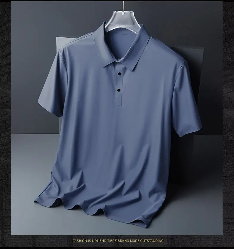 Men Olive Green Polo T-Shirt Short Sleeve Cool Breathable — feature 21