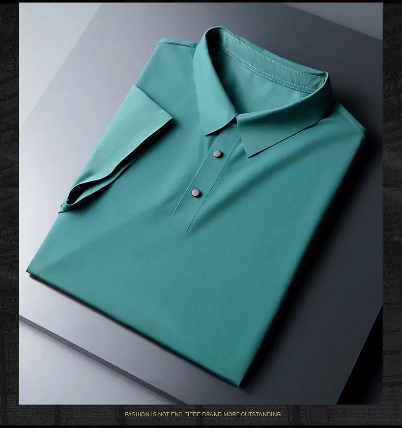 Men Olive Green Polo T-Shirt Short Sleeve Cool Breathable — feature 26