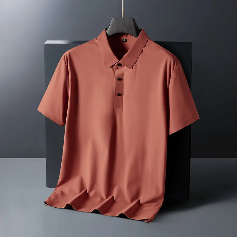 Men Olive Green Polo T-Shirt Short Sleeve Cool Breathable - Image 10