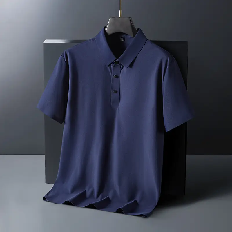 Men Olive Green Polo T-Shirt Short Sleeve Cool Breathable - Image 12