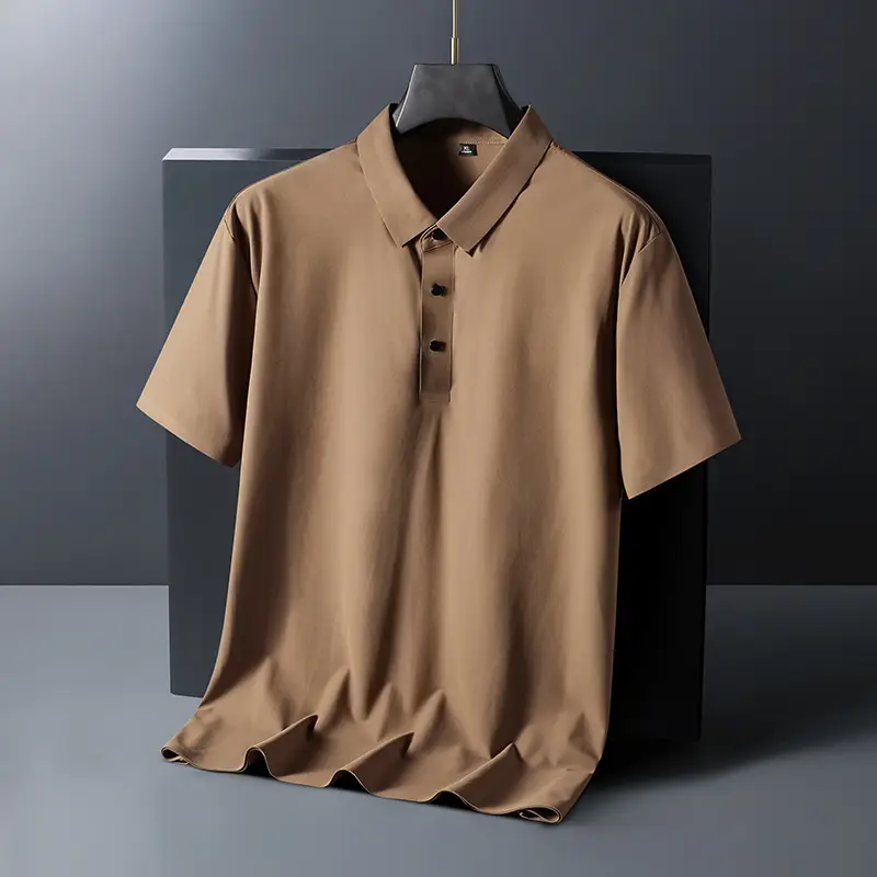 Men Olive Green Polo T-Shirt Short Sleeve Cool Breathable - Image 15