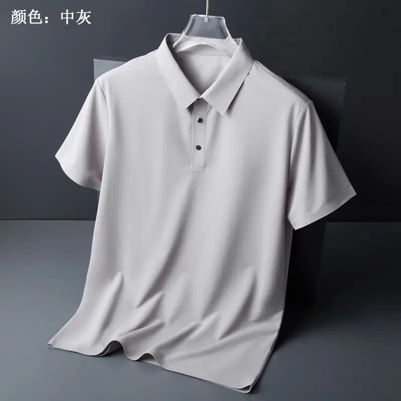 Men Olive Green Polo T-Shirt Short Sleeve Cool Breathable - Image 4