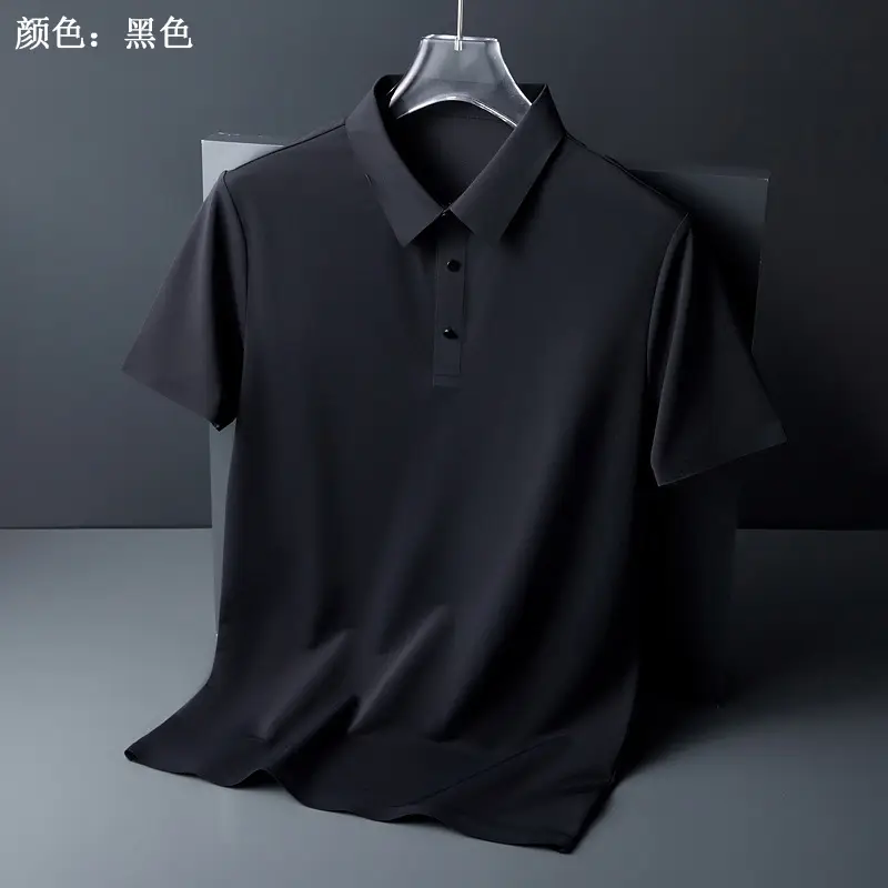 Men Olive Green Polo T-Shirt Short Sleeve Cool Breathable - Image 9