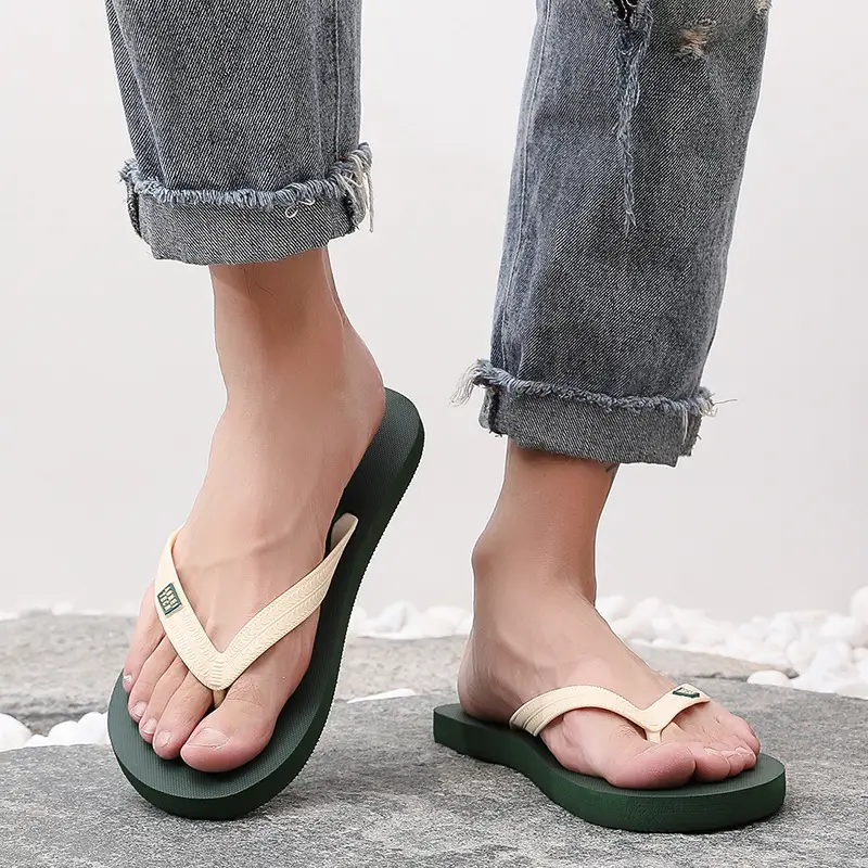 Men's Grey Non-Slip Flip Flops Summer Wear — feature 11