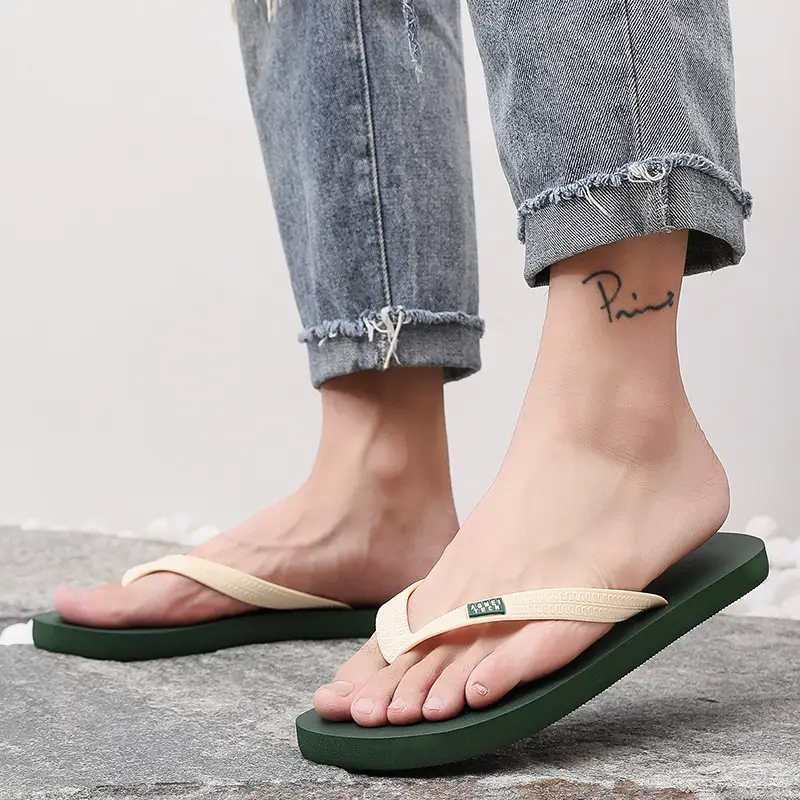 Men's Grey Non-Slip Flip Flops Summer Wear — feature 12