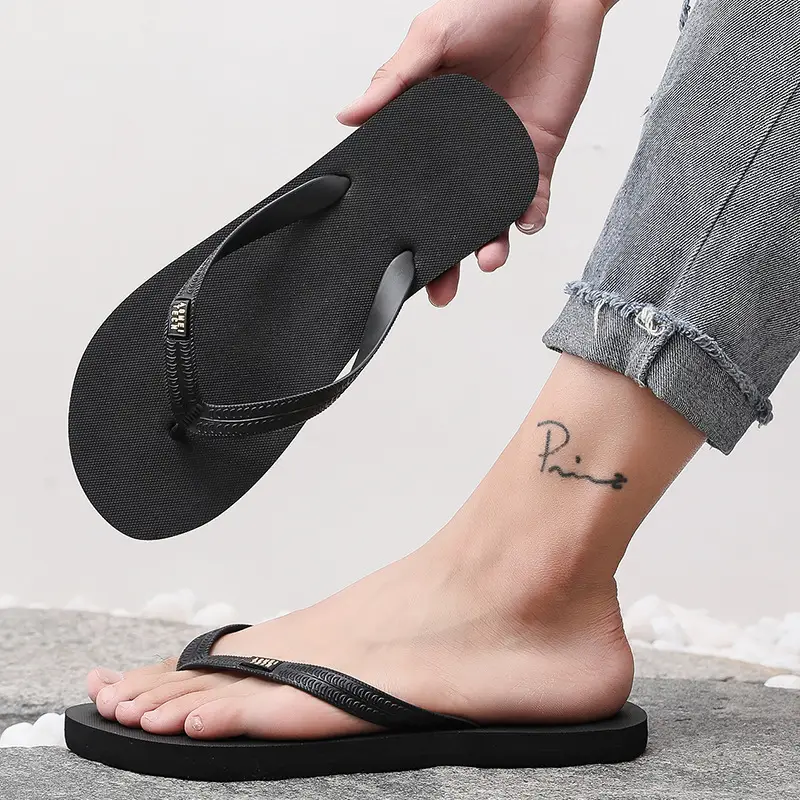 Men's Grey Non-Slip Flip Flops Summer Wear — feature 13
