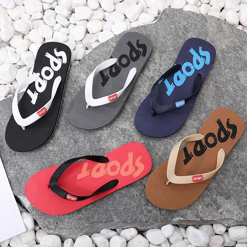 Men's Grey Non-Slip Flip Flops Summer Wear — feature 18