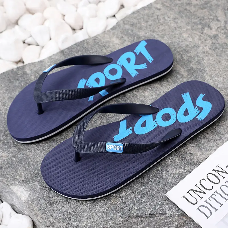 Men's Grey Non-Slip Flip Flops Summer Wear — feature 19