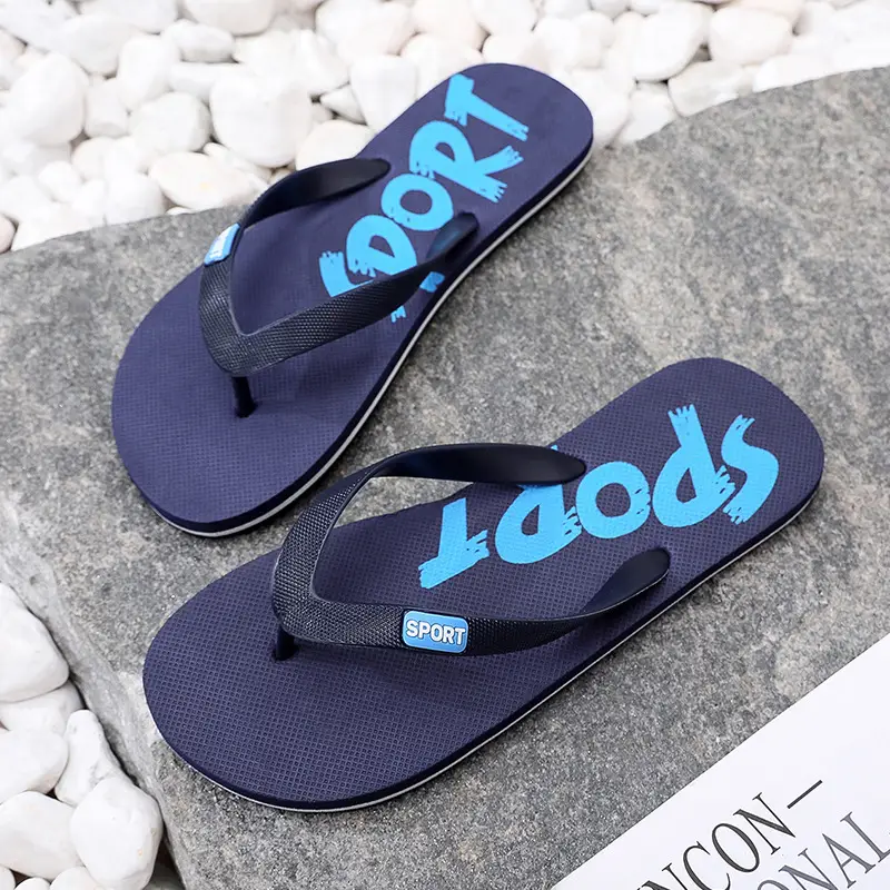 Men's Grey Non-Slip Flip Flops Summer Wear — feature 20