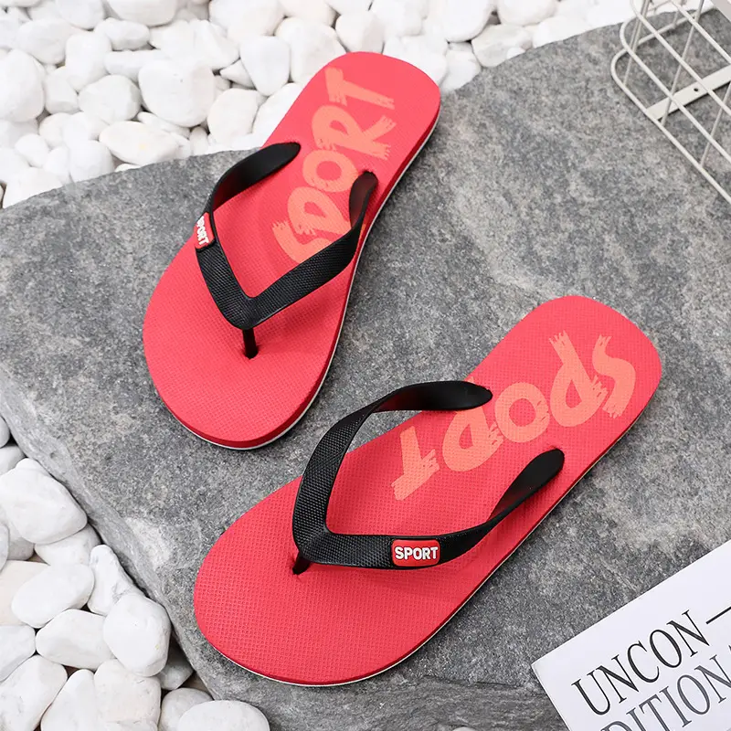 Men's Grey Non-Slip Flip Flops Summer Wear — feature 32
