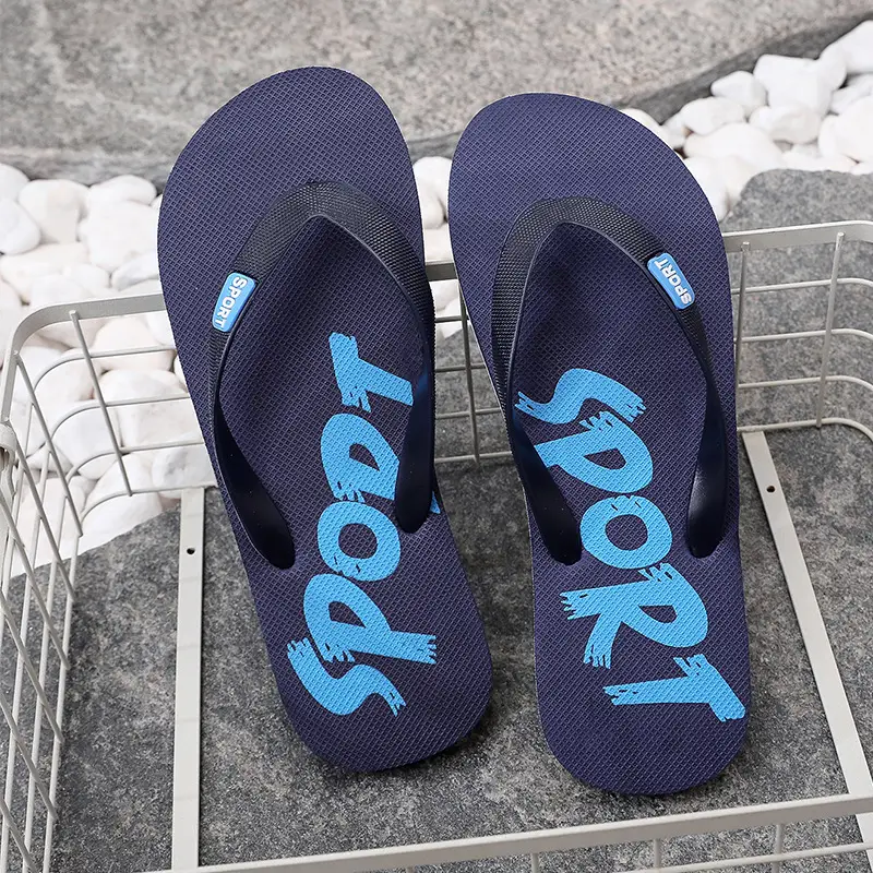 Men's Grey Non-Slip Flip Flops Summer Wear