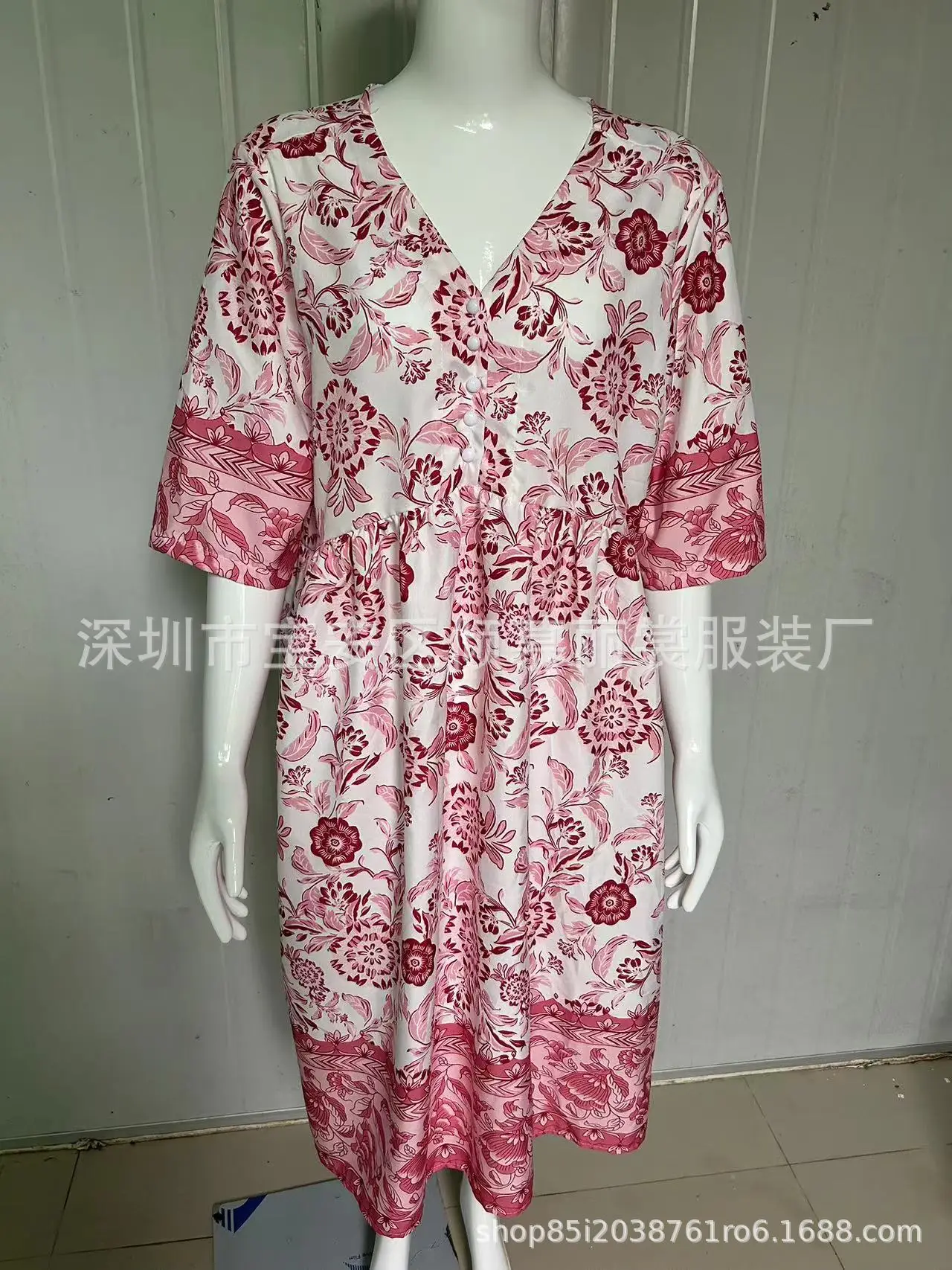 2025 V Neck Floral Dress Large Size Beach Wear — feature 3