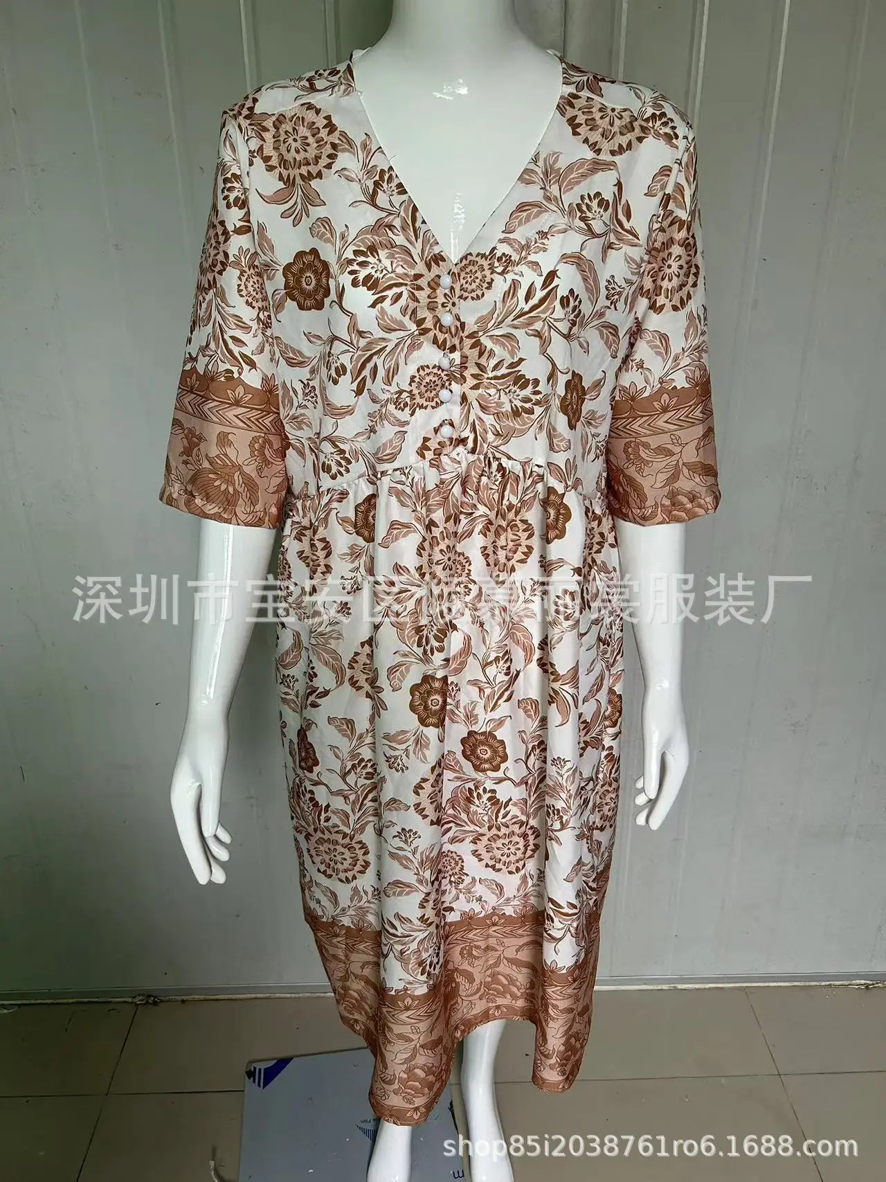2025 V Neck Floral Dress Large Size Beach Wear — feature 5