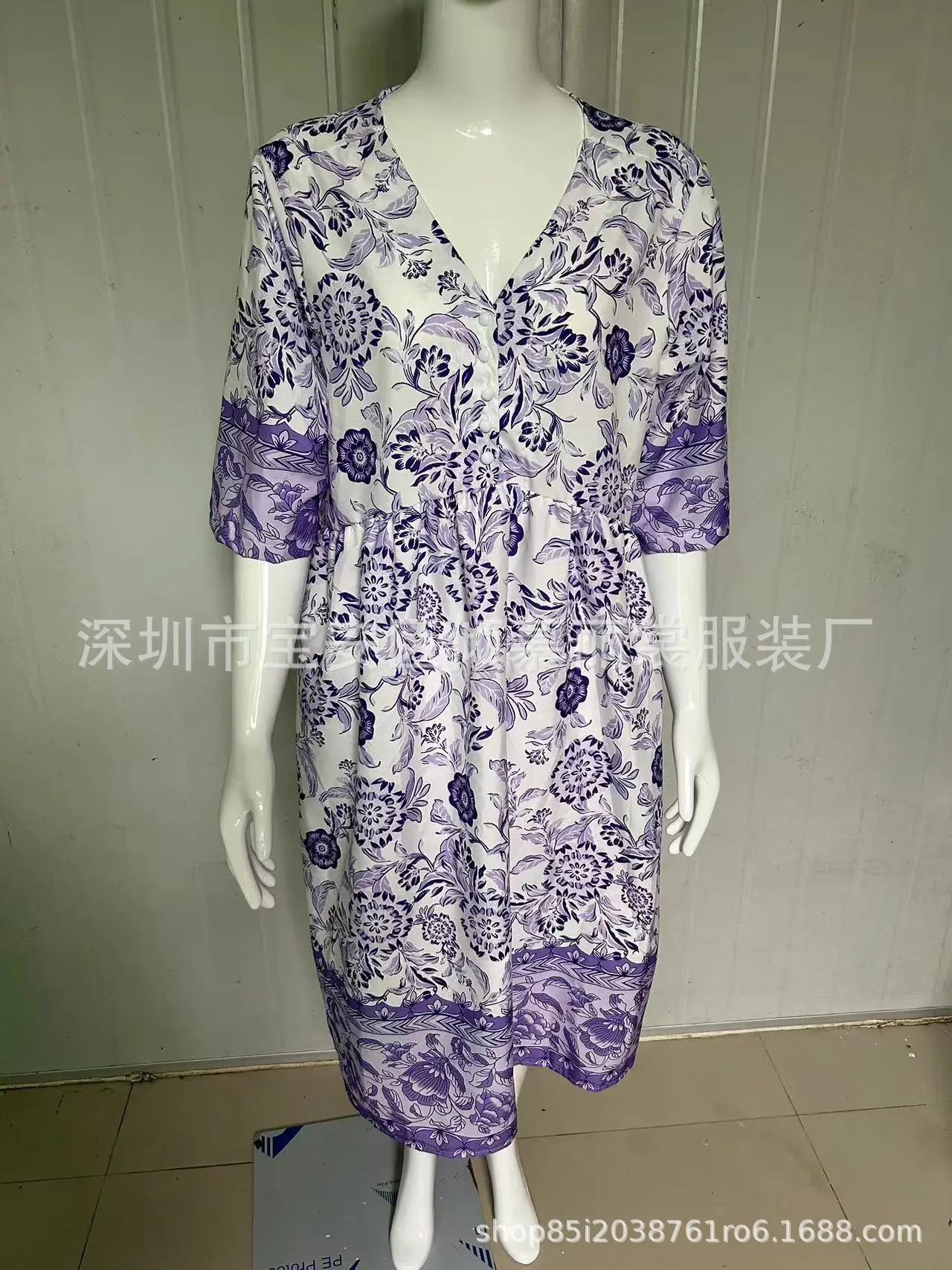 2025 V Neck Floral Dress Large Size Beach Wear — feature 6