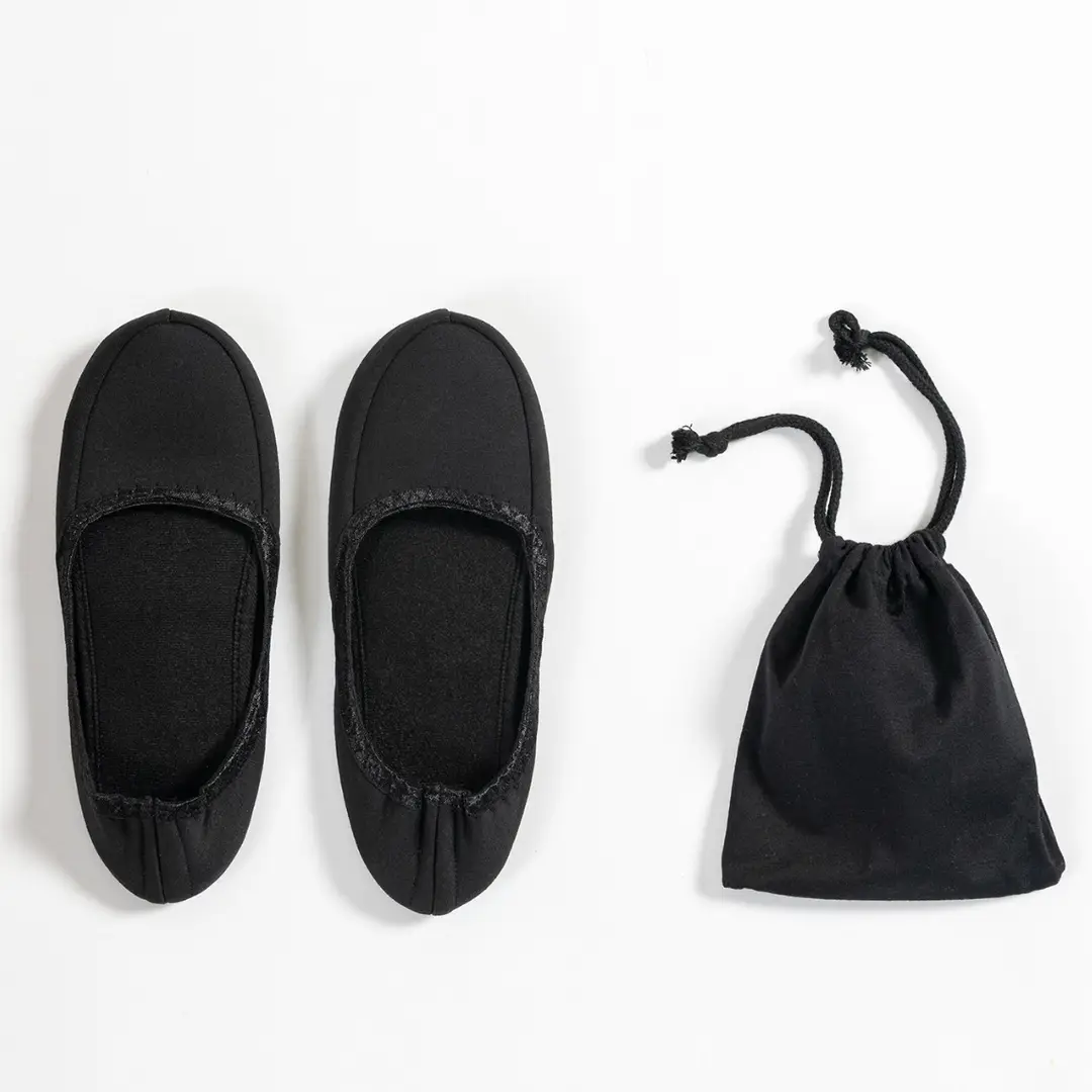 Cross-border Export Japanese-style Amazon Portable Folding Cotton Slippers Silent Indoor Travel Folding Shoes for Men and Women