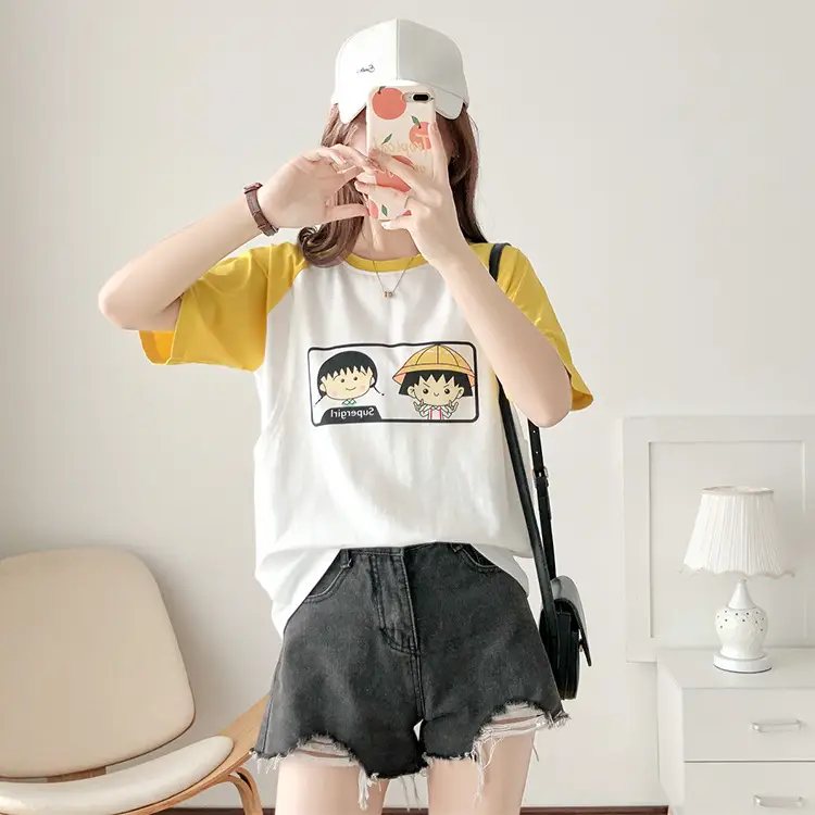 Pure Cotton Anime Print T-Shirt Short Sleeve Summer Wear - Image 7