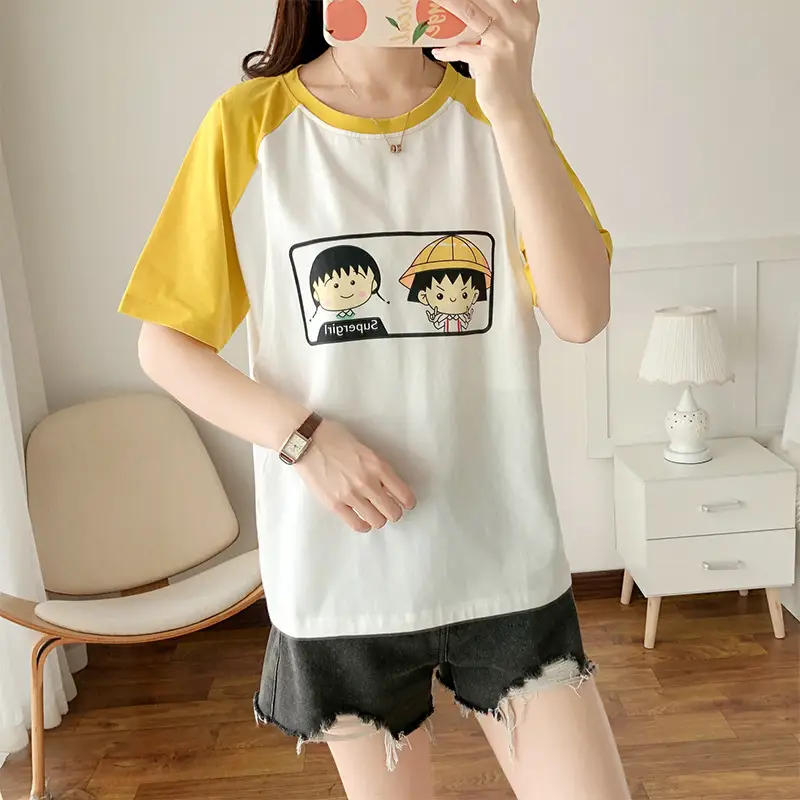 Pure Cotton Anime Print T-Shirt Short Sleeve Summer Wear — feature 16