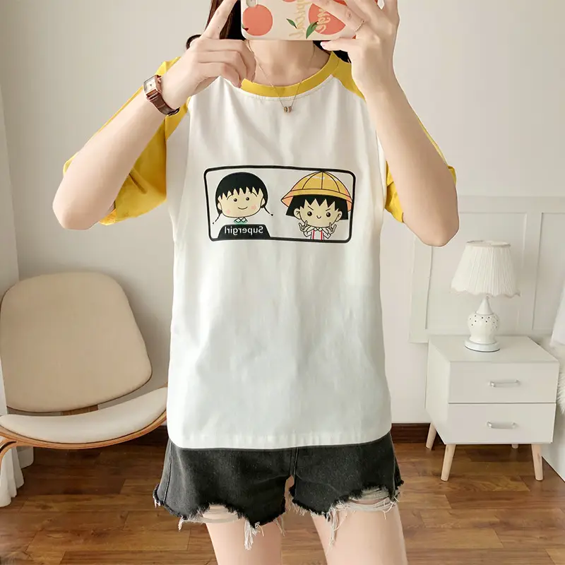 Pure Cotton Anime Print T-Shirt Short Sleeve Summer Wear — feature 18