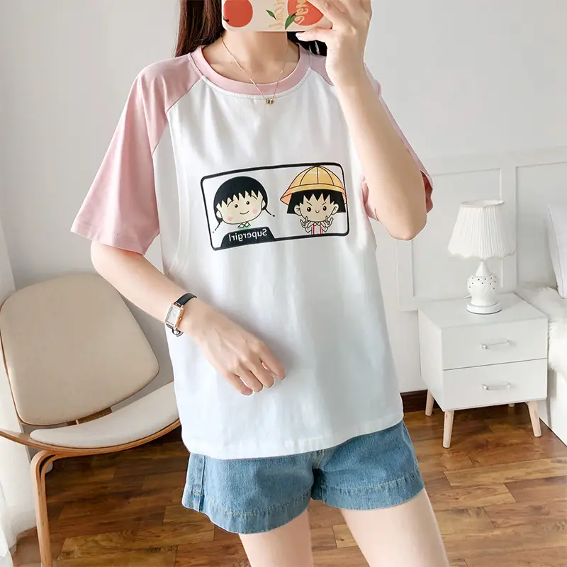 Pure Cotton Anime Print T-Shirt Short Sleeve Summer Wear — feature 3