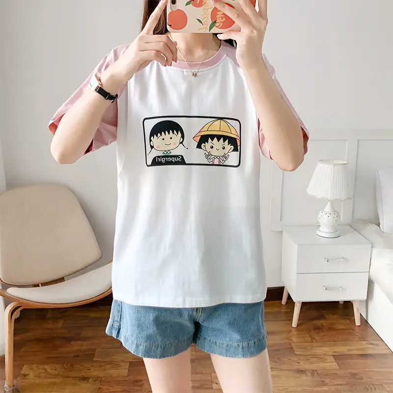 Pure Cotton Anime Print T-Shirt Short Sleeve Summer Wear — feature 5