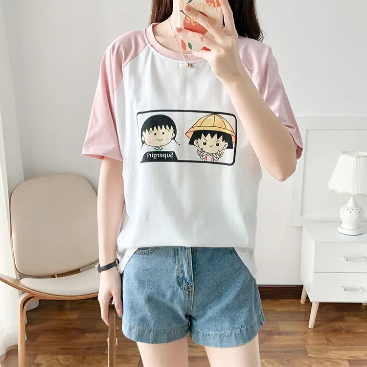 Pure Cotton Anime Print T-Shirt Short Sleeve Summer Wear — feature 7