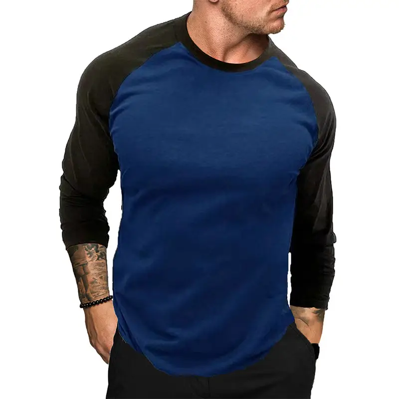 New Men's White Black Raglan Sleeve T-Shirt Large - Image 4