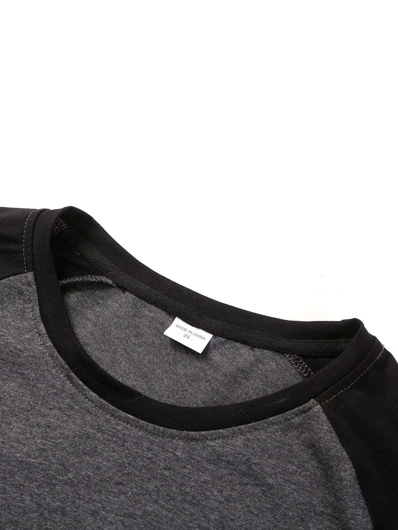 New Men's White Black Raglan Sleeve T-Shirt Large — feature 6