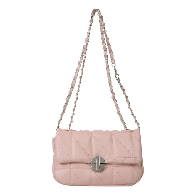 Pink Rhombic Shoulder Chain Bag Women 2023 - Image 7