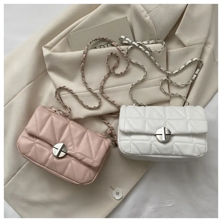 Pink Rhombic Shoulder Chain Bag Women 2023 — feature 22