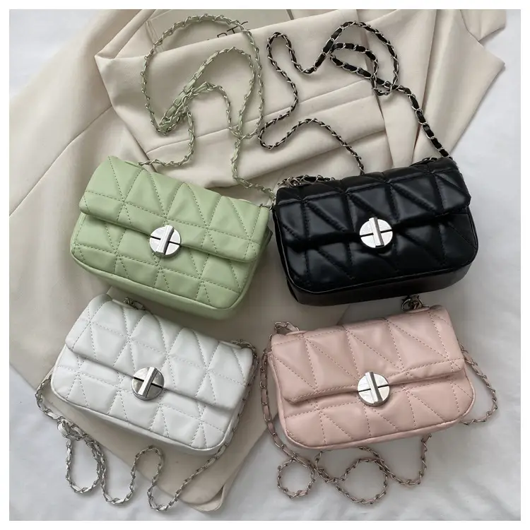Pink Rhombic Shoulder Chain Bag Women 2023 — feature 23