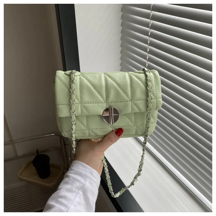 Pink Rhombic Shoulder Chain Bag Women 2023 - Image 2