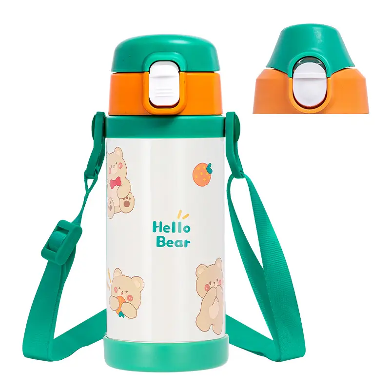 Diller Kidsren's Water Cup for School, Special for Kindergarten Babies, Portable Thermos Cup for Students, Stainless Steel Water Kettle with Straw