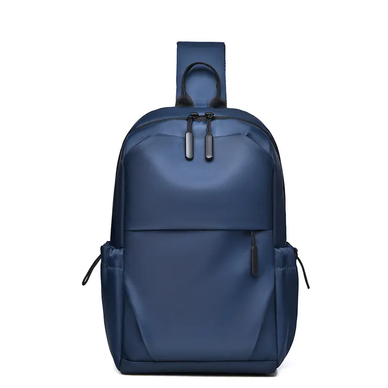 Men's Black Leather Crossbody Backpack 33cm High - Image 8