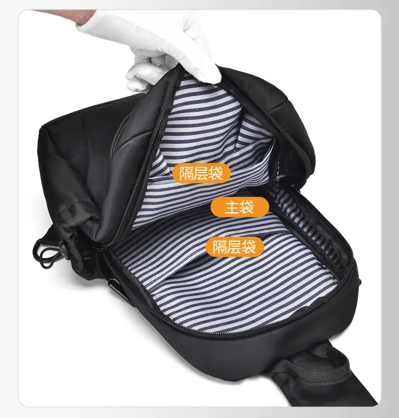 Men's Black Leather Crossbody Backpack 33cm High — feature 10