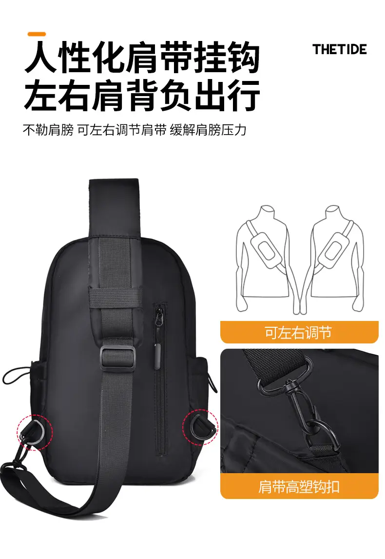 Men's Black Leather Crossbody Backpack 33cm High — feature 12