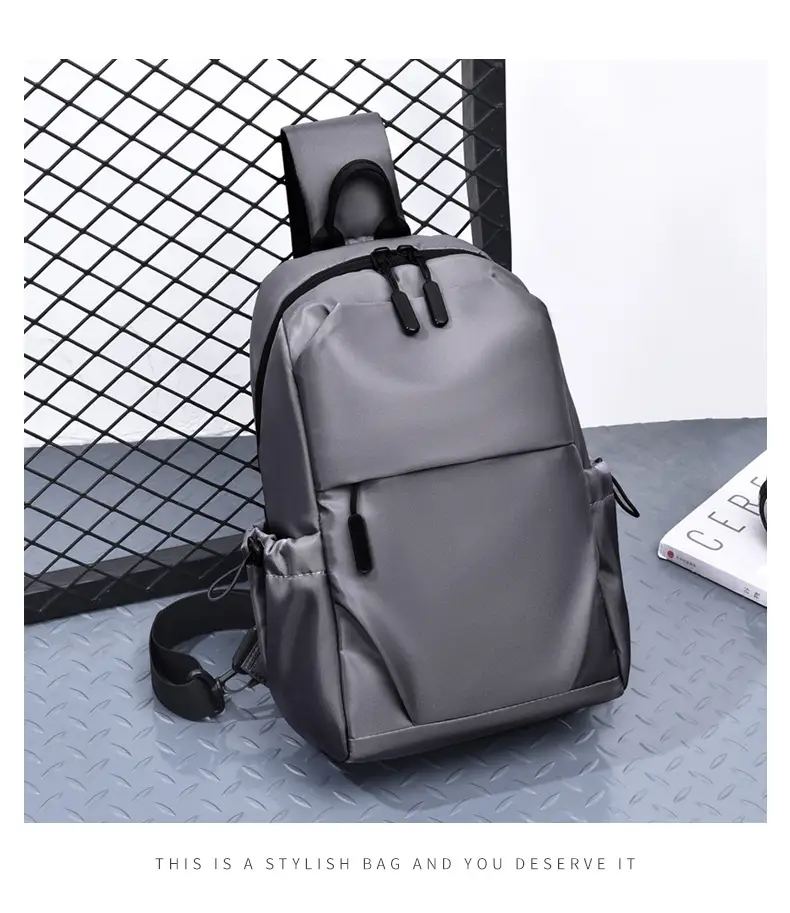 Men's Black Leather Crossbody Backpack 33cm High — feature 25