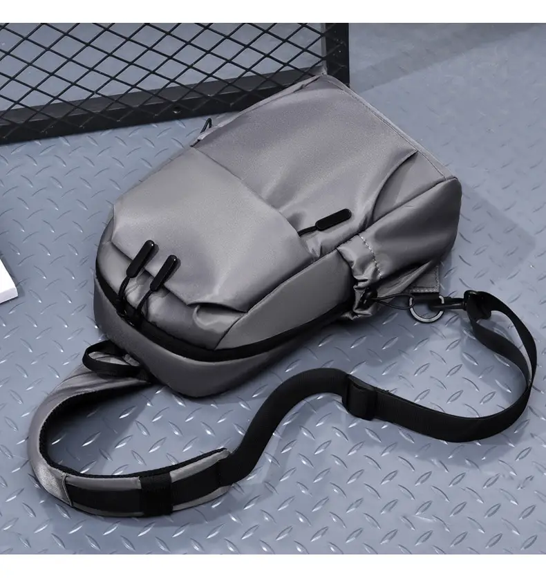 Men's Black Leather Crossbody Backpack 33cm High — feature 26