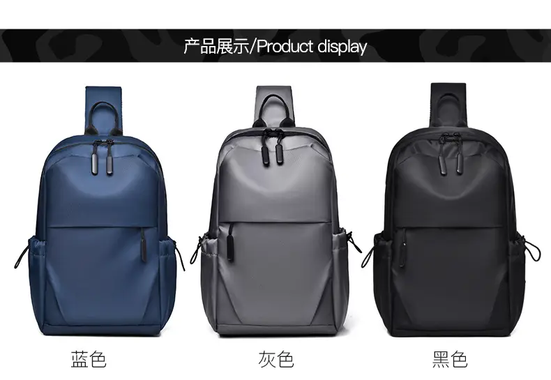 Men's Black Leather Crossbody Backpack 33cm High — feature 28