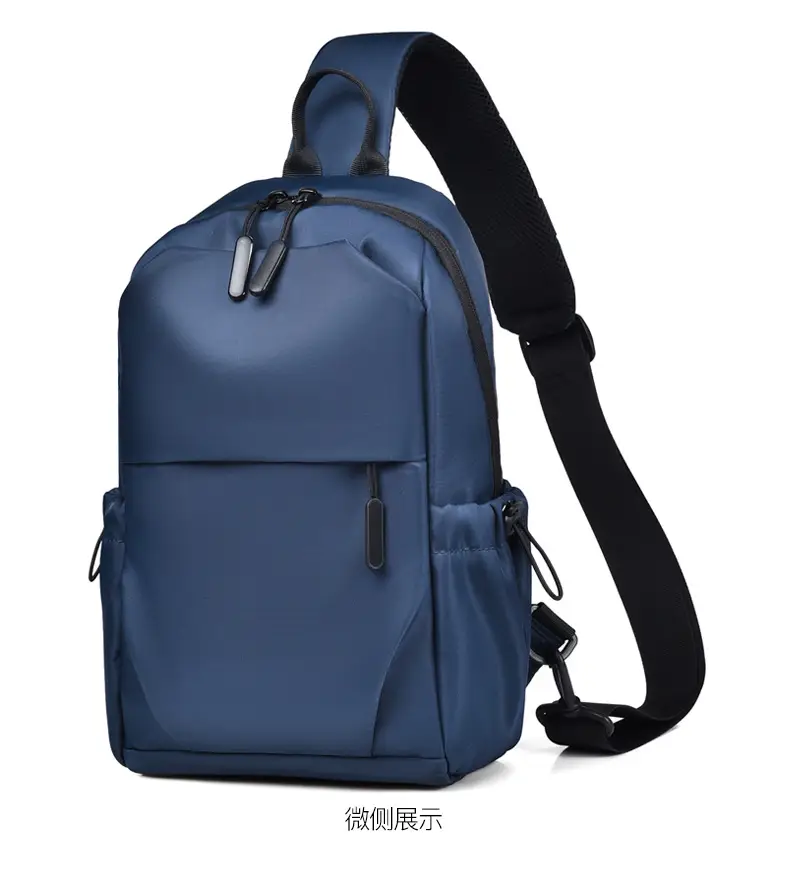 Men's Black Leather Crossbody Backpack 33cm High — feature 30