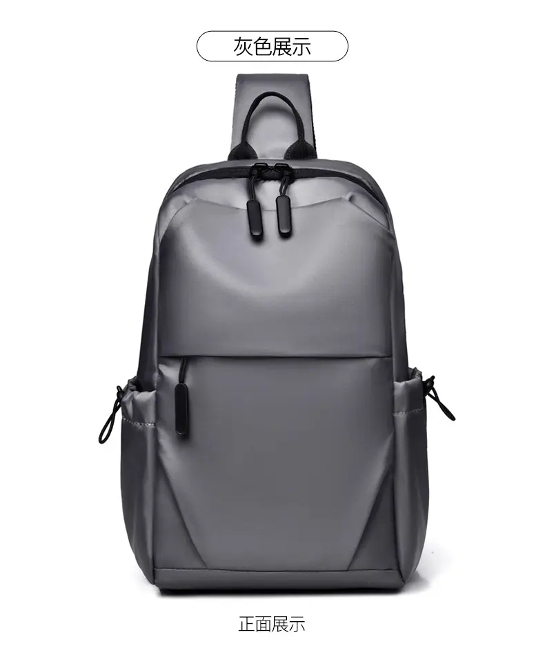 Men's Black Leather Crossbody Backpack 33cm High — feature 31